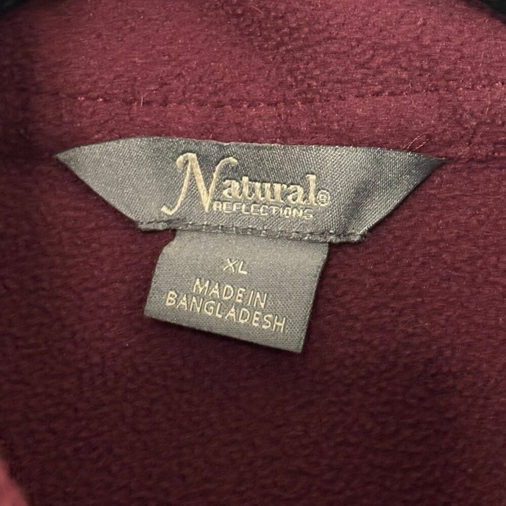 Natural Reflections‎ Burgundy Fleece Vest XL - Picture 6 of 7